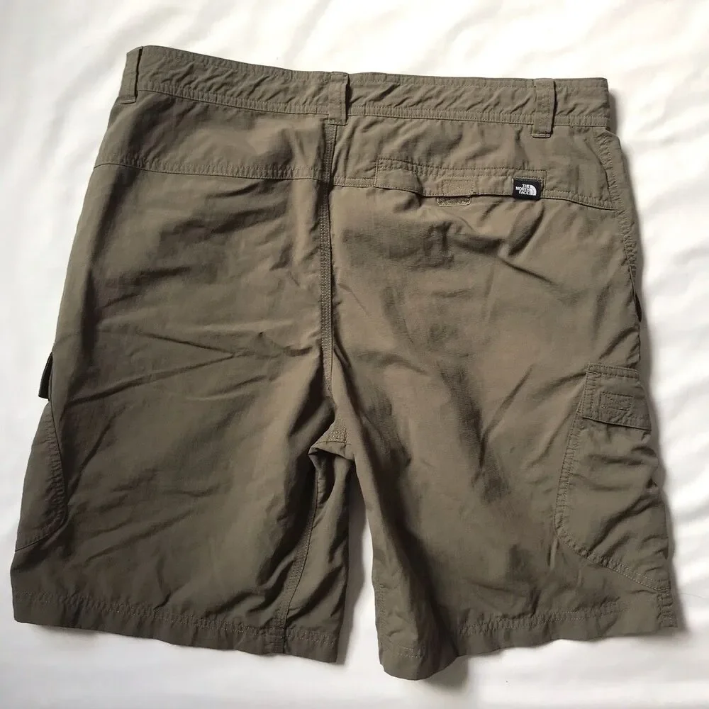 The North Face Cargo Shorts Ripstop Mens 34 Moss Nylon Outdoor Hiking T338 T738